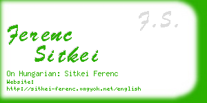 ferenc sitkei business card